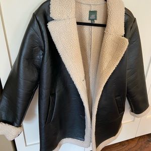 Faux leather coat, worn once